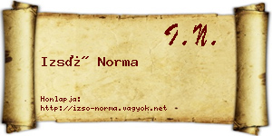 Izsó Norma névjegykártya